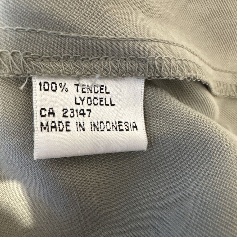 Talbots Vintage 90s Minimalist Jumper Sleeveless Dress Size M Khaki 100% Tencel - Picture 9 of 9